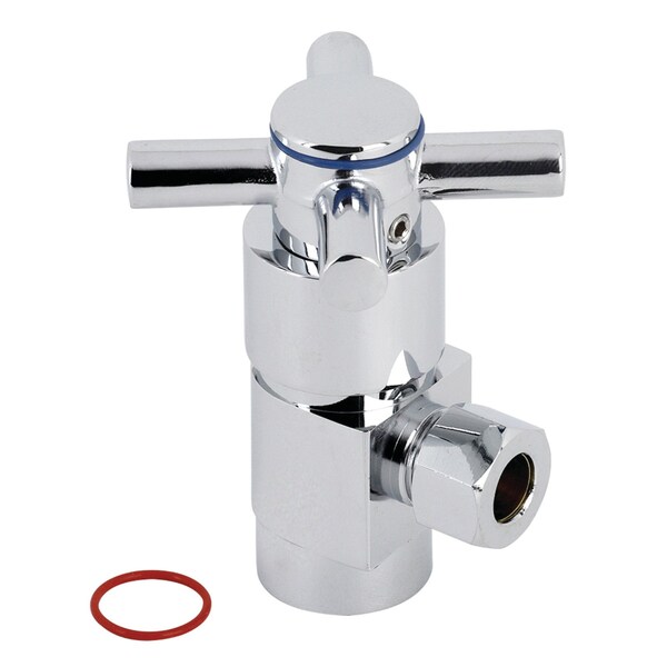 1/2" IPSx3/8" O.D. Anti-Sz Qrtr Turn Ceramic Cartridge Angle Stop, Chrm